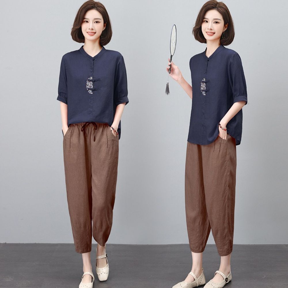호크아이 여자 데일리룩 티 라운드넥 여름 개량한복 인사동 상하 세트 KUK2 : 호크아이1