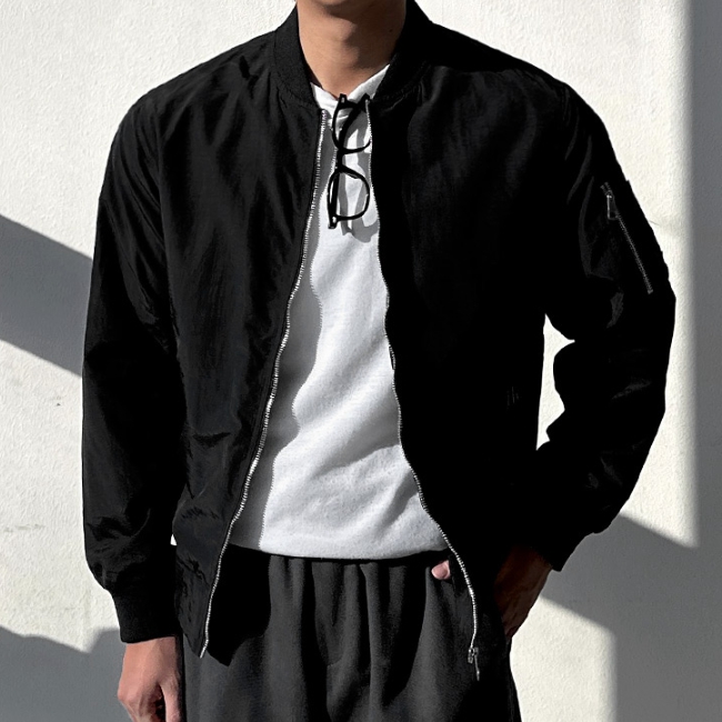 남자 바사 오버핏 봄 여름 가을 나일론 블루종 항공 점퍼 자켓