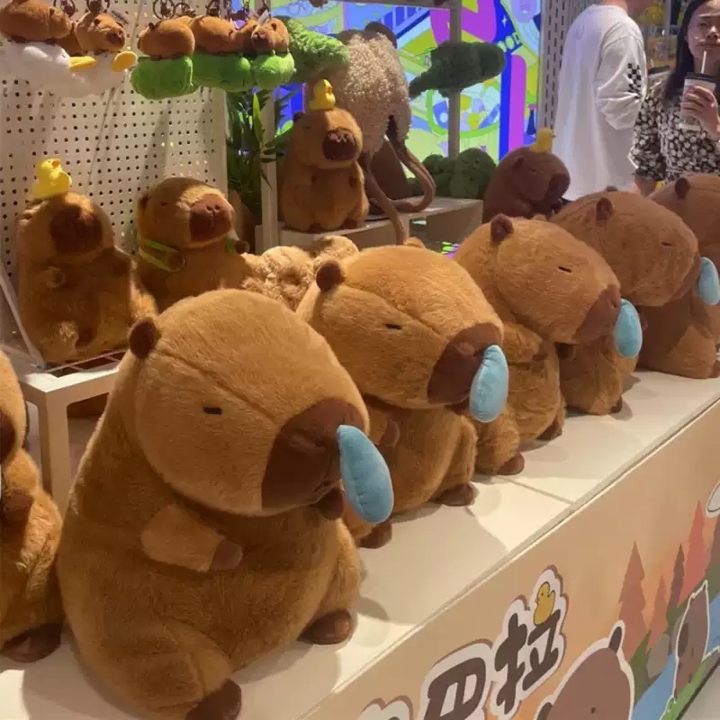 카피바라 인형 귀여운 대형 쿠션 봉제 콧물 베개 모찌 선물 거북이 - 상세 이미지 4