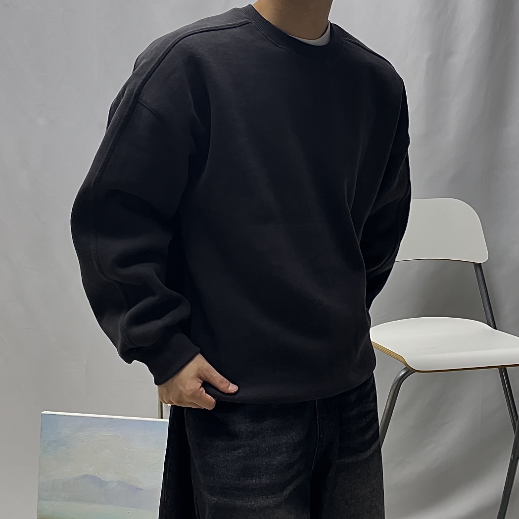 양기모 절개디자인 오버핏 남자맨투맨 스웨트셔츠 이미지 7