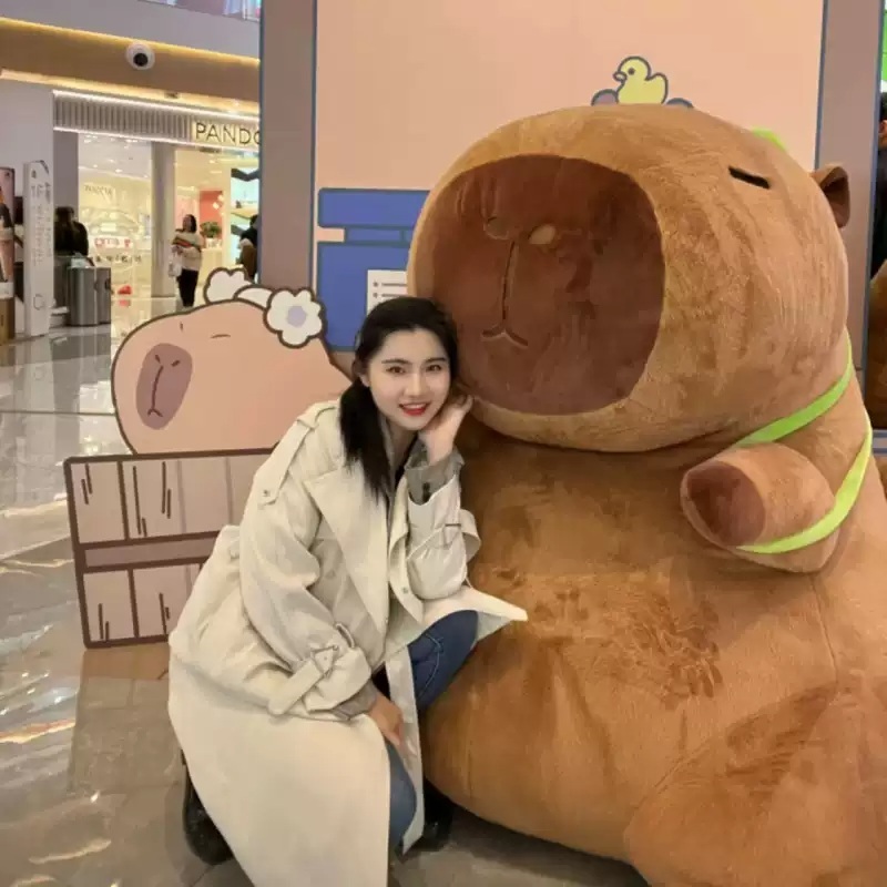 카피바라 인형 귀여운 대형 쿠션 봉제 콧물 베개 모찌 선물 거북이 - 상세 이미지 3