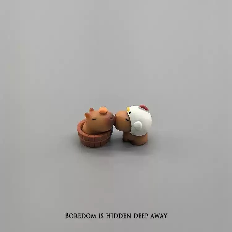 카피바라 피규어 책상꾸미기 모형 미니어쳐 장난감 소품 귀여운 선물 장식 모니터 - 상세 이미지 3