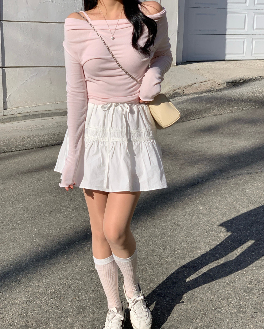 [🎀MADE/🤍당일발송] 아워 레이스 밴딩 코튼 스커트, 속바지 안감 상세 이미지 35