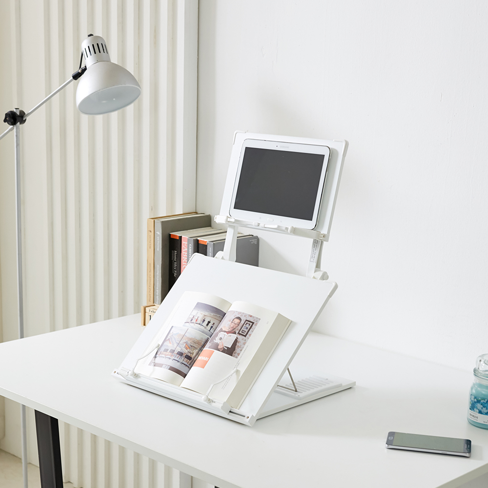 푸쿠의 대학생활 각도 높이 조절 태블릿 겸용 휴대용 2단독서대 책받침대 제품 이미지