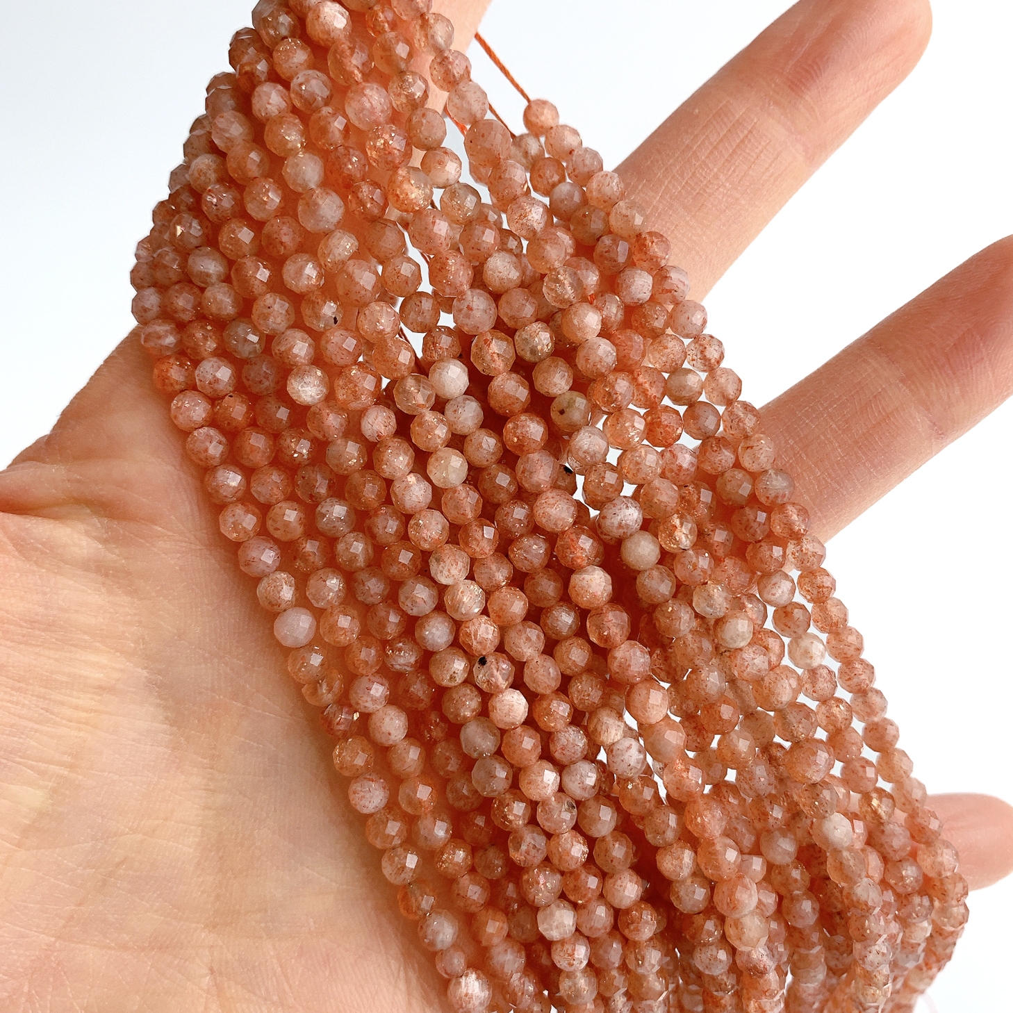 에이플로 A 브라질 커팅 골드 선스톤 썬스톤 원석 부자재 팔찌만들기 3.6mm, 1줄 - 상세 이미지 4