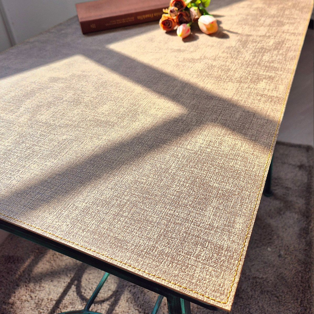 주문제작 가죽 테이블매트 식탁매트 깔개 패드 맞춤 사각 방수 양면 유리대용 AL70110