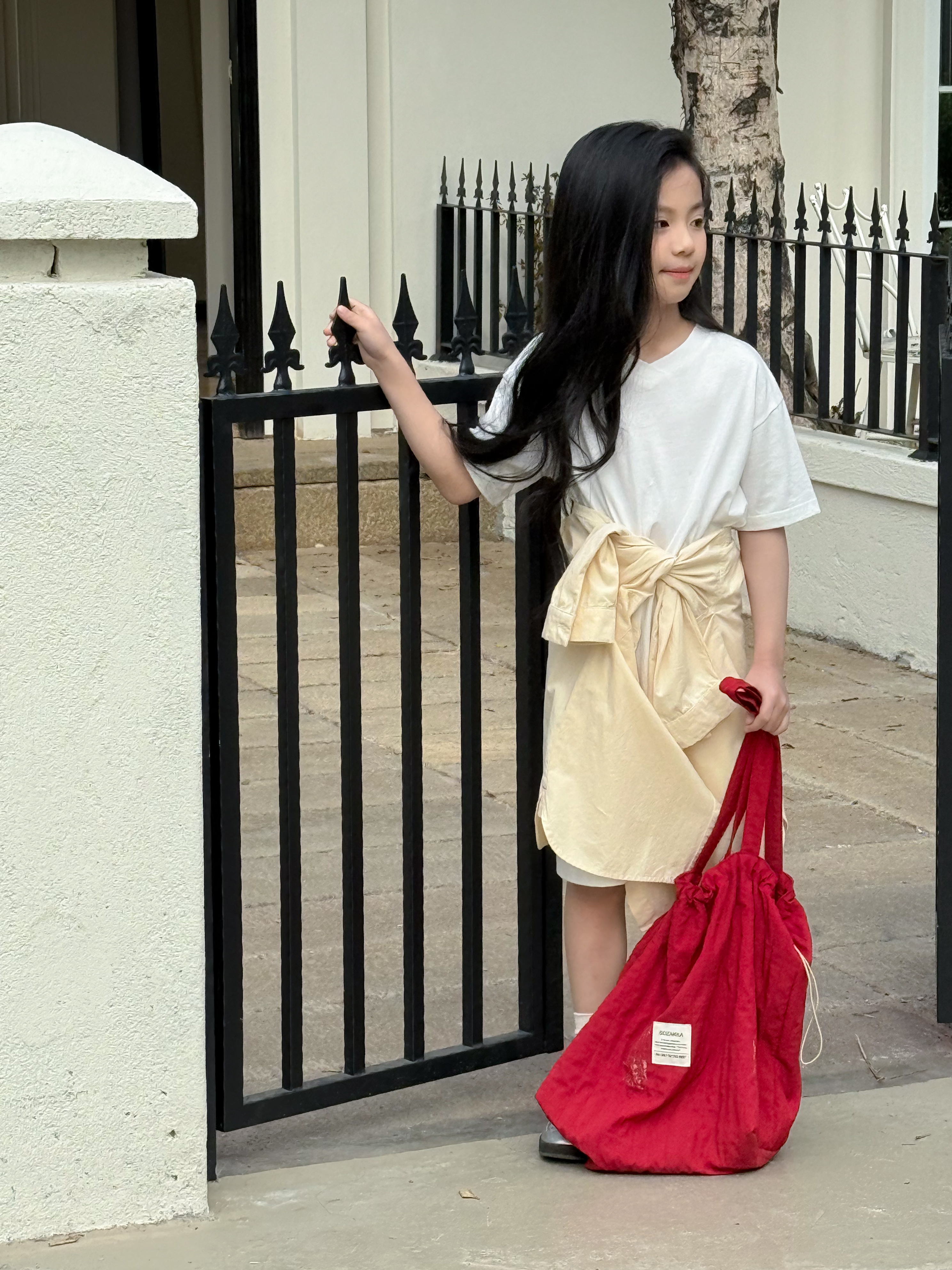 Irene's Closet 빅포켓 박시 롱 셔츠 유아 주니어 봄 간절기 - 상세 이미지 5