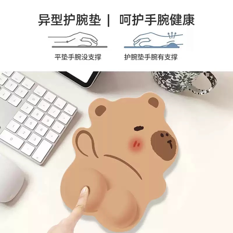 카피바라 마우스패드 키보드 패드 장패드 매트 책상 동물 꾸미기 캐릭터 귀여운 - 상세 이미지 2