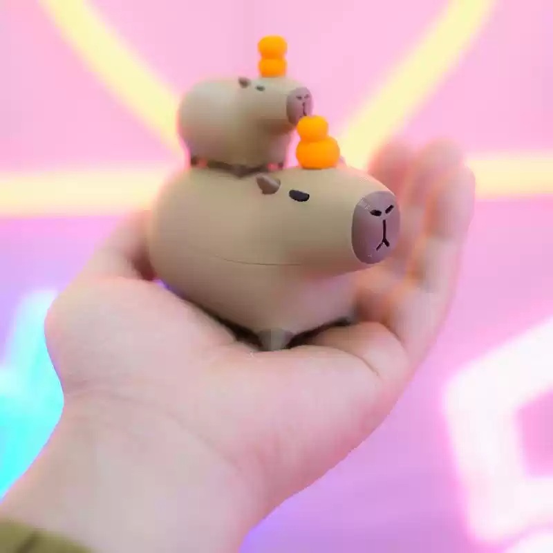 카피바라 피규어 악세사리 선물 모니터 미니어쳐 귀여운 미니어처 모형 장난감 동물 - 상세 이미지 4
