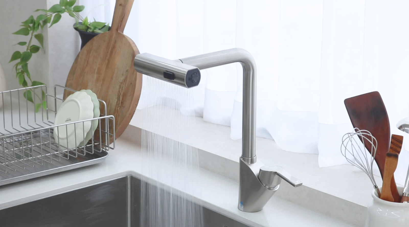 싱크대 폭포수전 고급형 무광 와이드 폭포수 수전 DK-810