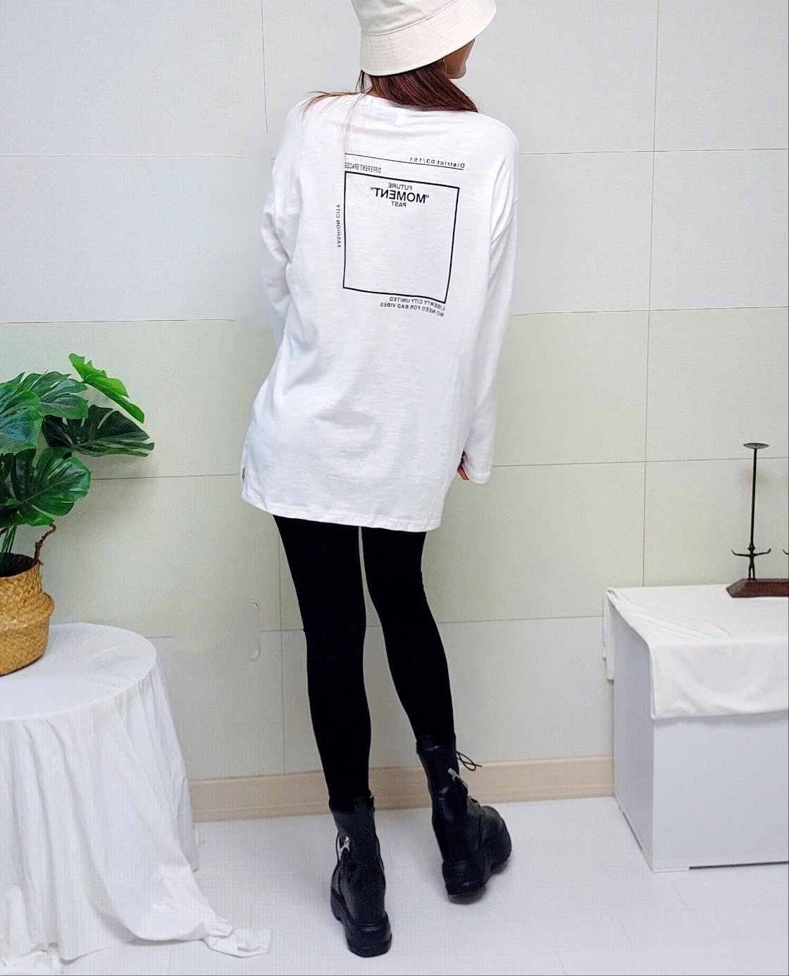(국산/자체제작/당일발송) 모어먼트 양트임 긴팔 티셔츠 30대여성 루즈핏 오버핏 - 상세 이미지 4