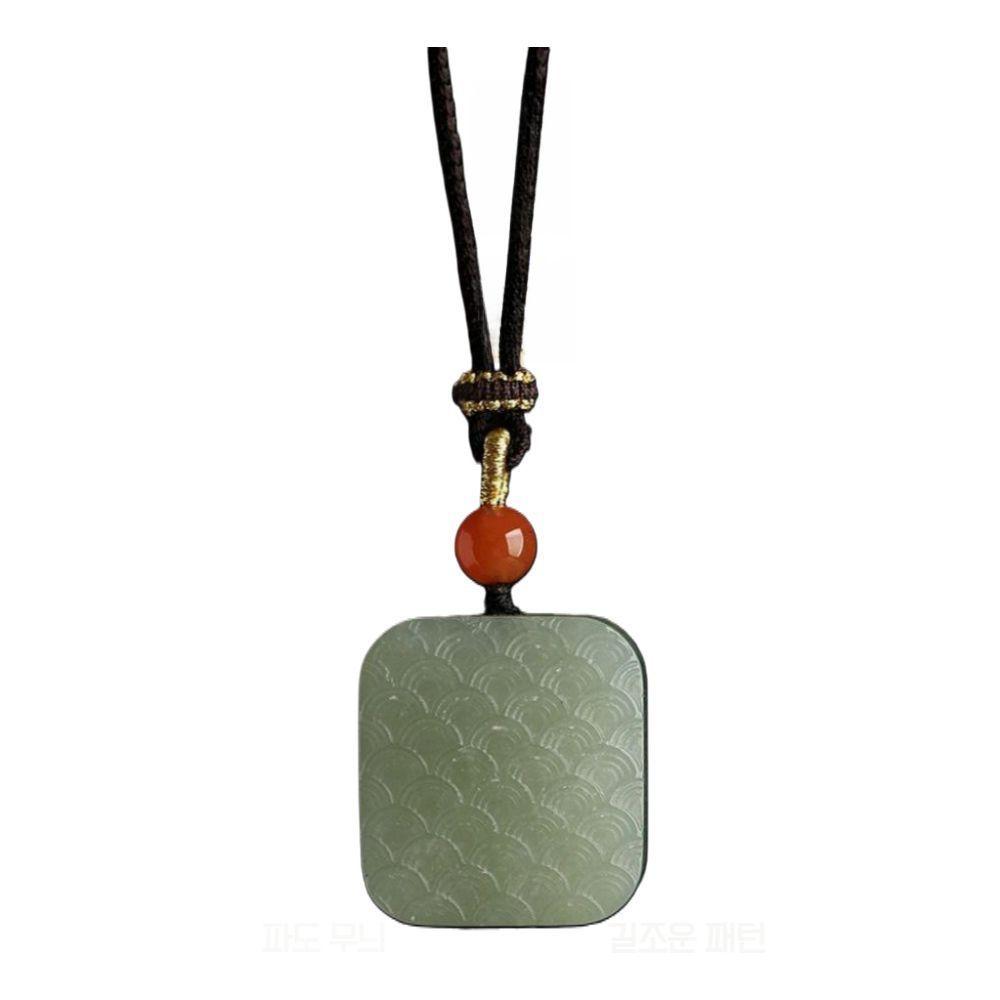 천연옥 펜던트 불교 티베트 체인 아미타불 행운 - 상품 이미지