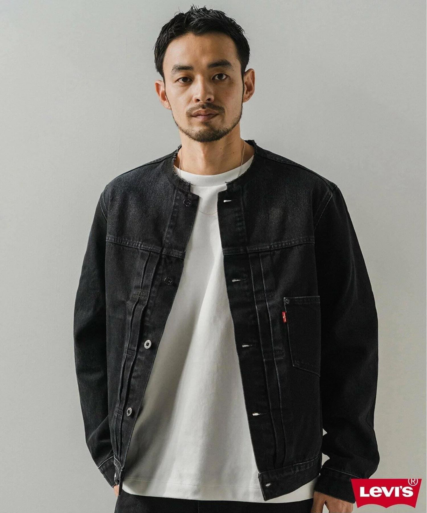 Levis 리바이스 x 에디피스 별주 칼라리스 타입 1 트러커 데님 자켓 블랙 - 상품 이미지