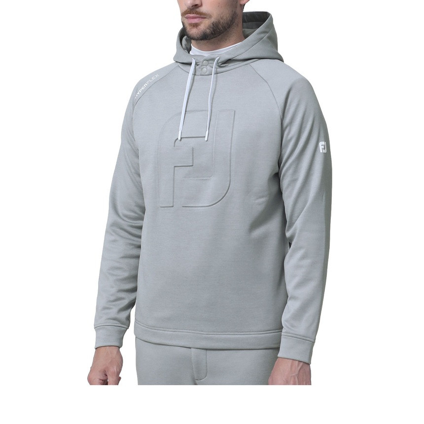 풋조이 FOOTJOY 골프 로고디자인 기모 후드 티셔츠 FJ-F23-M05 헤더 그레이 - 상품 이미지