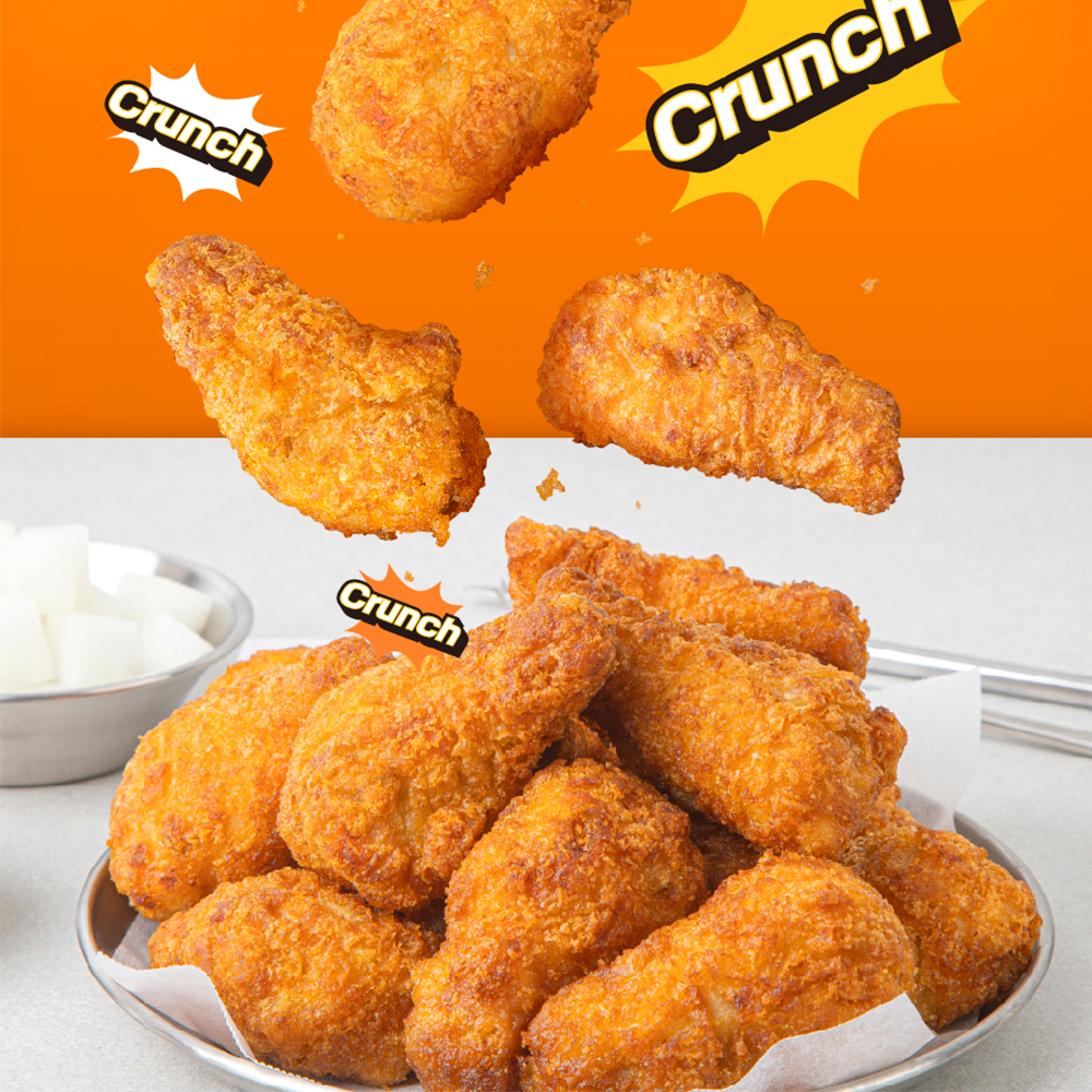 [더 빠삭한] 크런치 치킨봉630g, 순살치킨1kg/ 에프전용 - 상품 이미지
