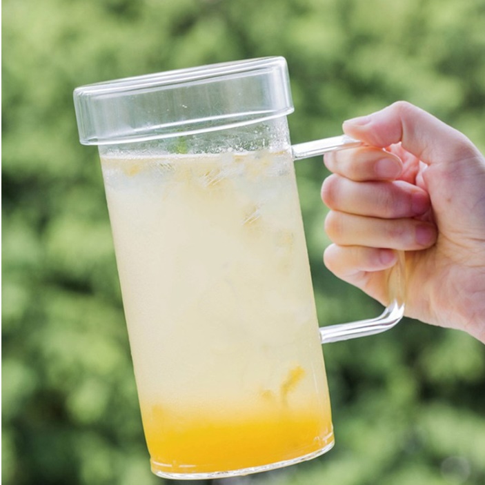 대용량텀블러 손잡이 투명 내열유리텀블러 대형텀블러 1000ml - 메인 이미지