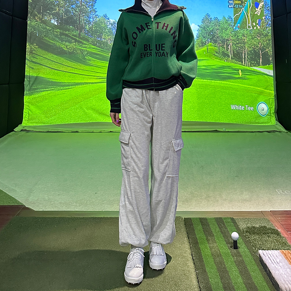 키작녀조거팬츠 여성카고조거팬츠 고무줄 하이웨스트 밴딩 와이드 건빵 - 상세 이미지 5