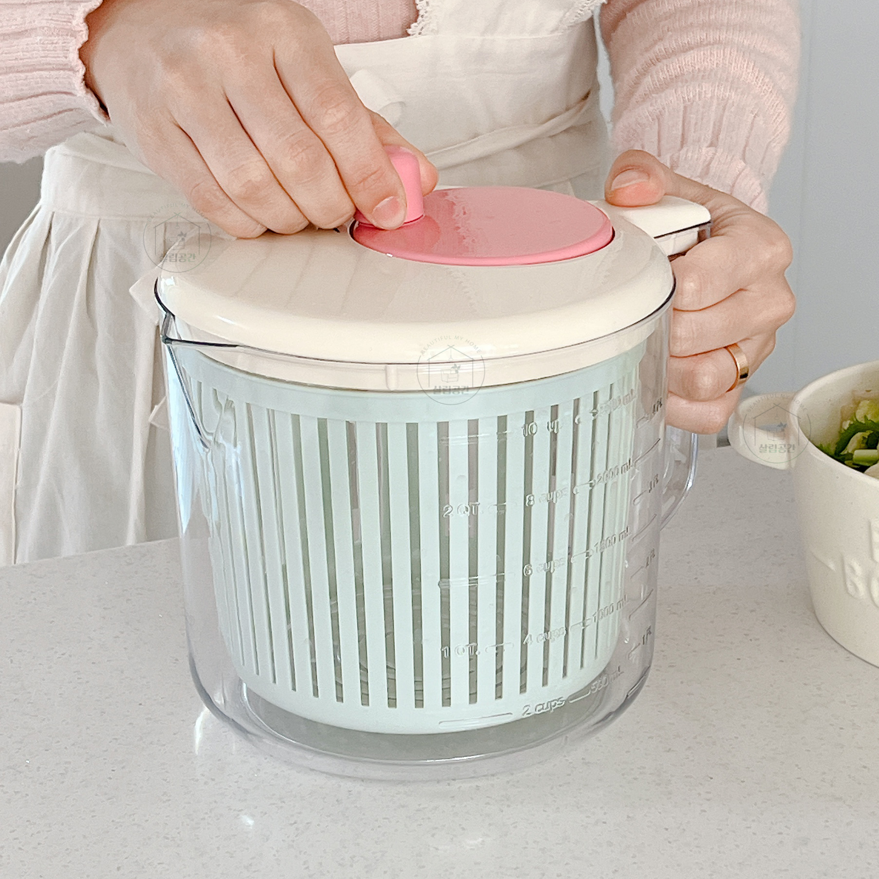 야채탈수기 채소 샐러드 스피너 짤순이 물기제거 3L