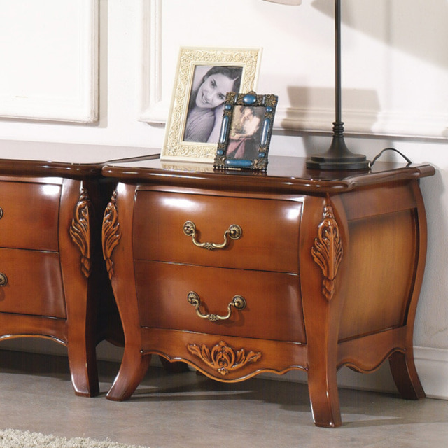 까사홈 에밀리 엔틱 거실장 세트 (유리장식장+거실장+협탁)