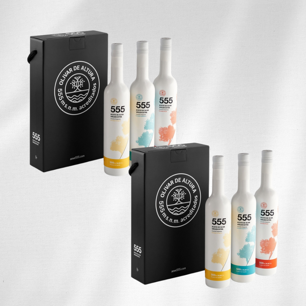 555 EV 올리브 오일 3종 믹스 기프트 박스 각 500ml 2박스 - 메인 이미지