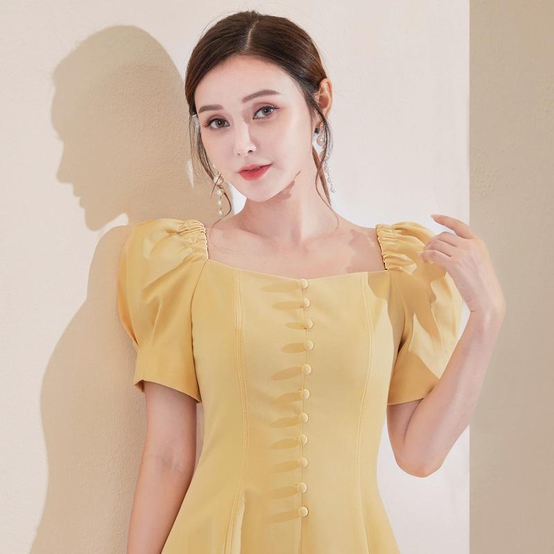 여성원피스 스퀘어 벌룬 하이웨스트 A라인 파티 드레스 k25 : 심쿵 달지점