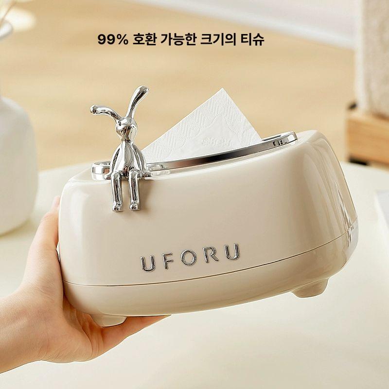 침대핸드폰거치대 티슈 케이스 박스 휴대폰 태블릿 받침대 토끼리본 티슈케이스 - 상세 이미지 2