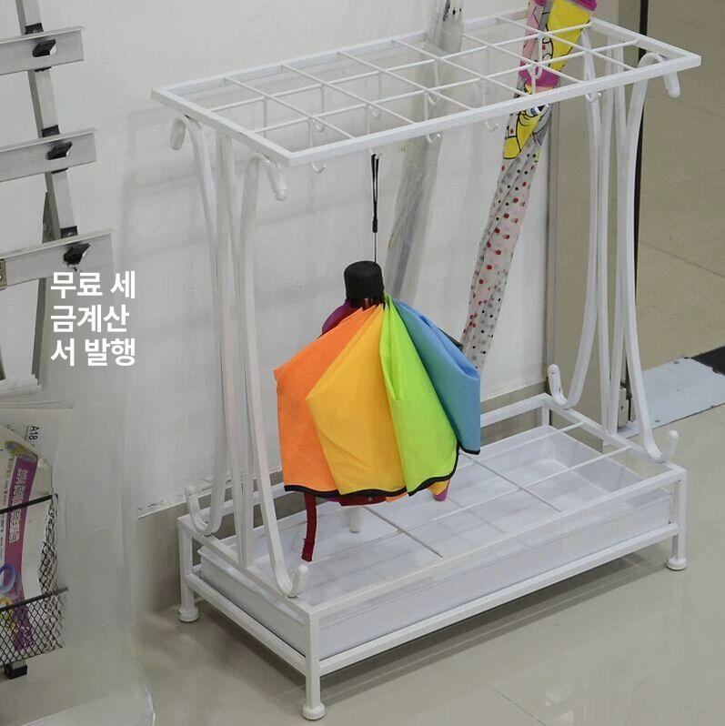 학교용 우산 꽂이 철제 업소용 반별 정리 카페 모던 우산꽂이 60cm 높이 10구 8걸이 블랙 - 상세 이미지 3