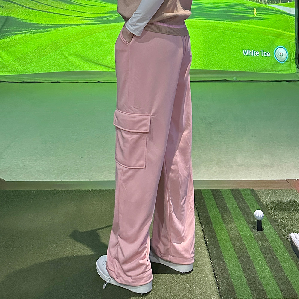 키작녀조거팬츠 여성카고조거팬츠 고무줄 하이웨스트 밴딩 와이드 건빵 - 상세 이미지 3
