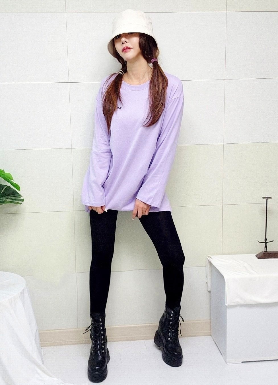 (국산/자체제작/당일발송) 모어먼트 양트임 긴팔 티셔츠 30대여성 루즈핏 오버핏 이미지 8
