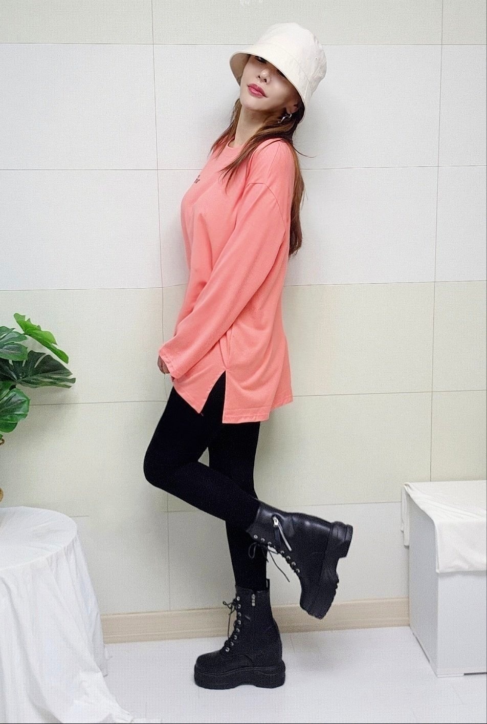 (국산/자체제작/당일발송) 모어먼트 양트임 긴팔 티셔츠 30대여성 루즈핏 오버핏 이미지 6