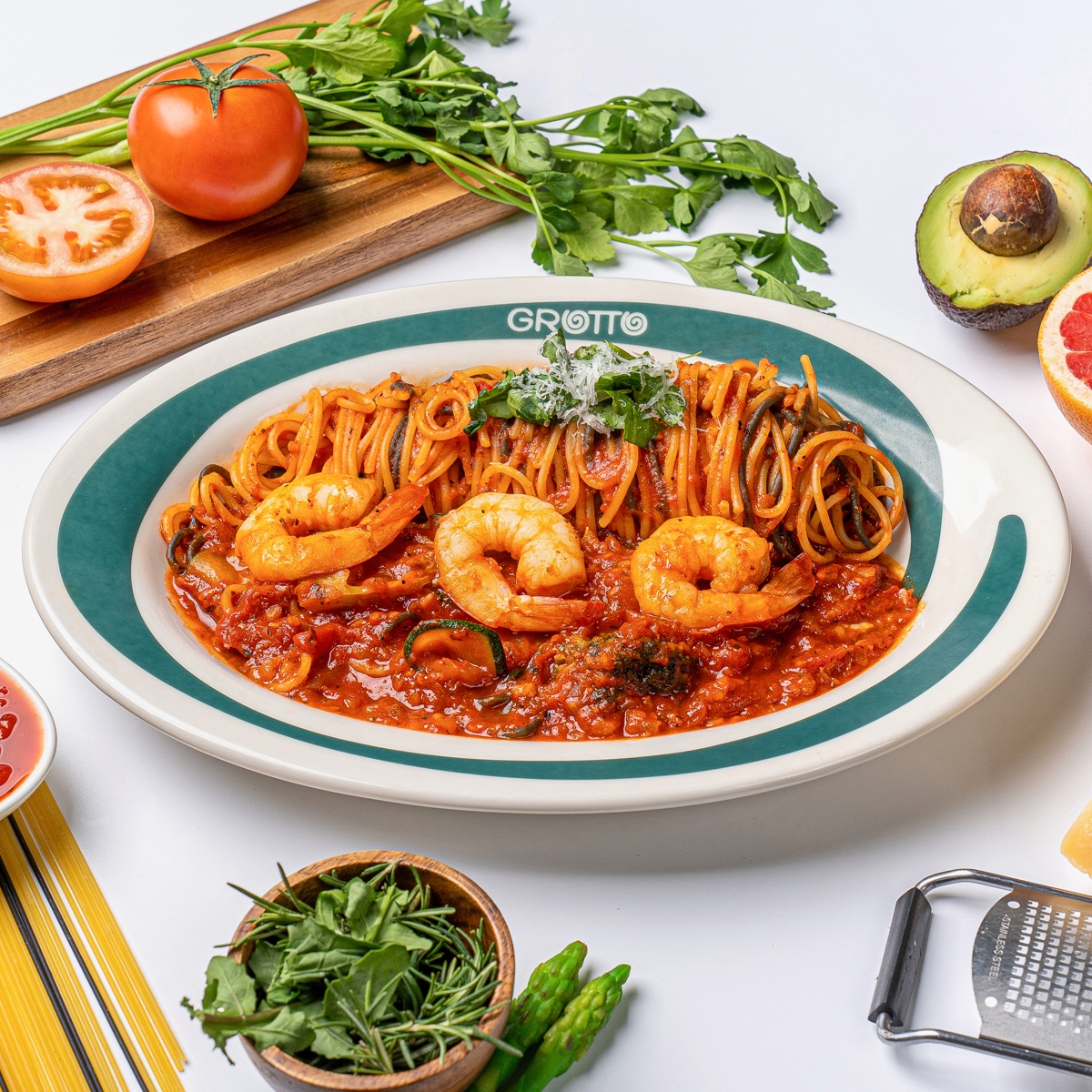 그로또 해산물 토마토 파스타 1인분 741g 홈파티 캠핑음식 요리 밀키트 - 상세 이미지 2