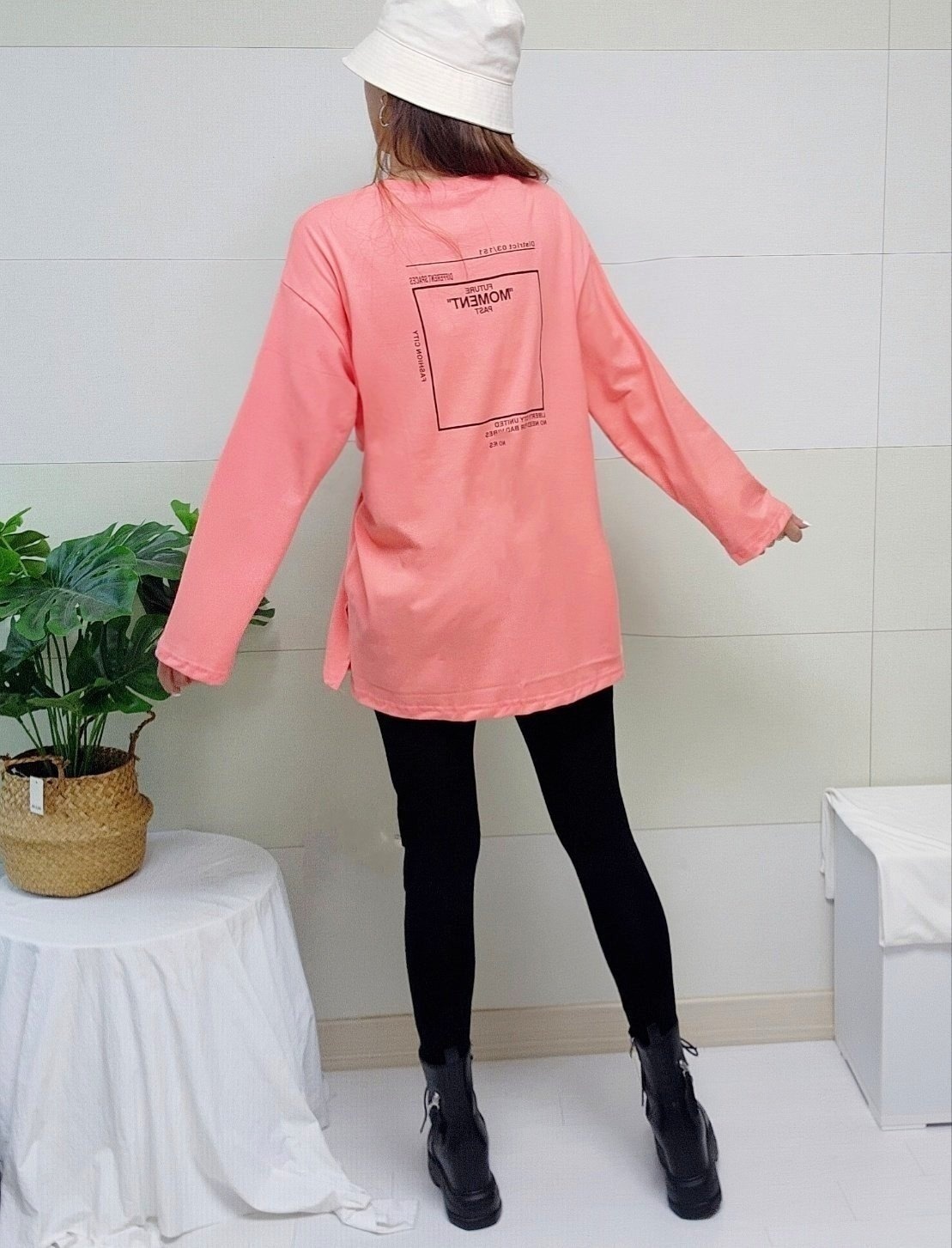 (국산/자체제작/당일발송) 모어먼트 양트임 긴팔 티셔츠 30대여성 루즈핏 오버핏 이미지 7