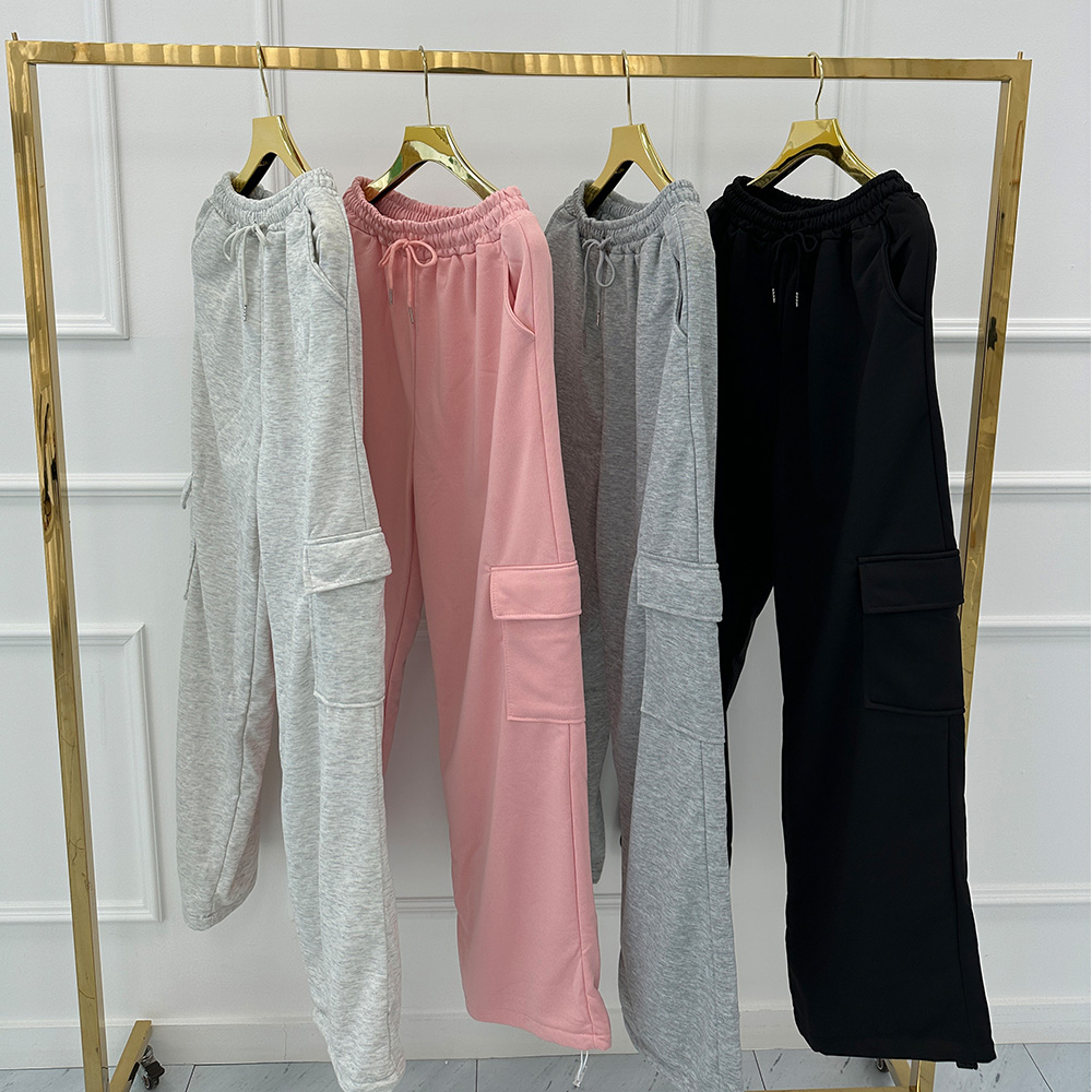 키작녀조거팬츠 여성카고조거팬츠 고무줄 하이웨스트 밴딩 와이드 건빵 - 상세 이미지 2