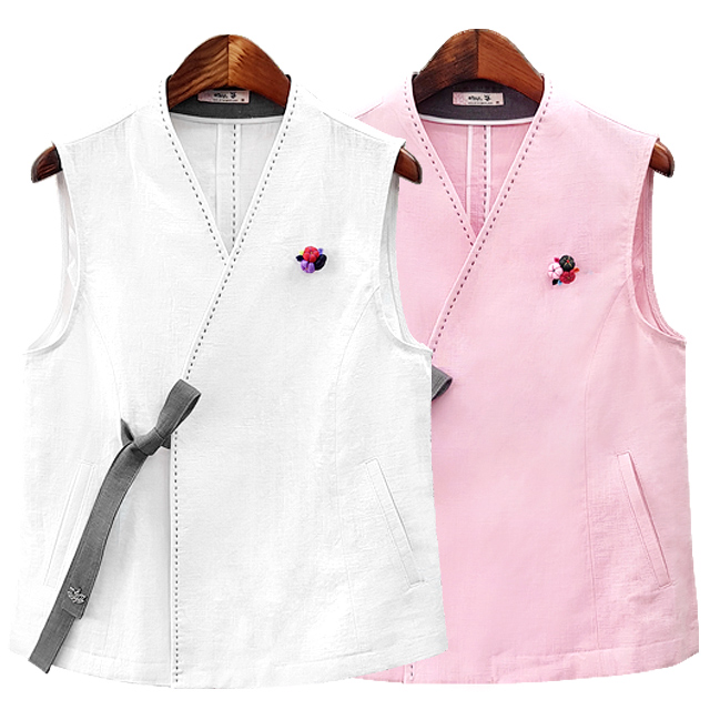 마 슬라브 조끼/보살님 한복 생활한복 개량한복 패션한복 감성한복 사찰복 단체복 수련복 법복 절복 템플스테이 아리랑의봄 : 아리랑의 봄