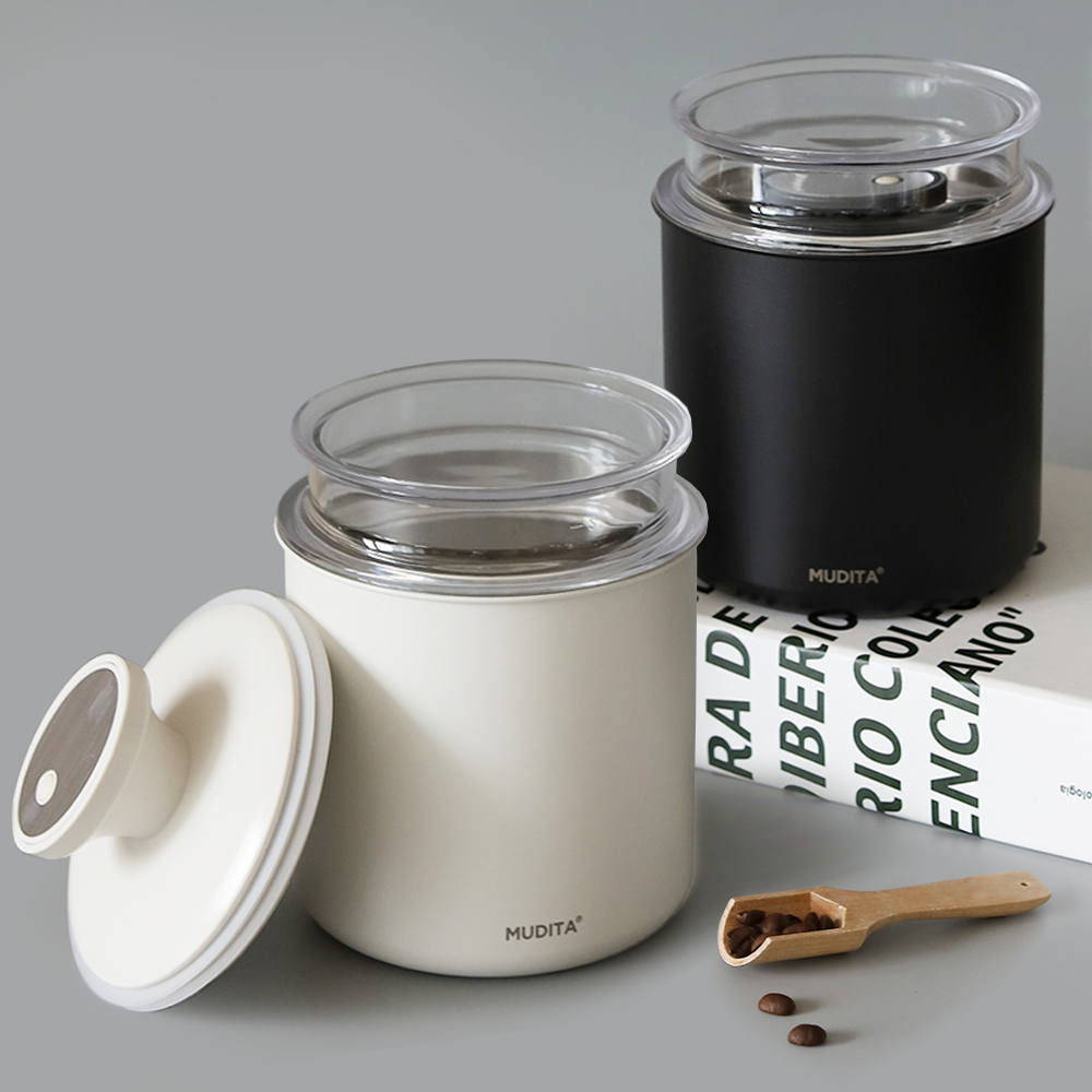 무디타 스텐 이중 잠금 진공 캐니스터 원두 보관용기 700ml 2P / 소분 진공밀폐용기 - 상품 이미지