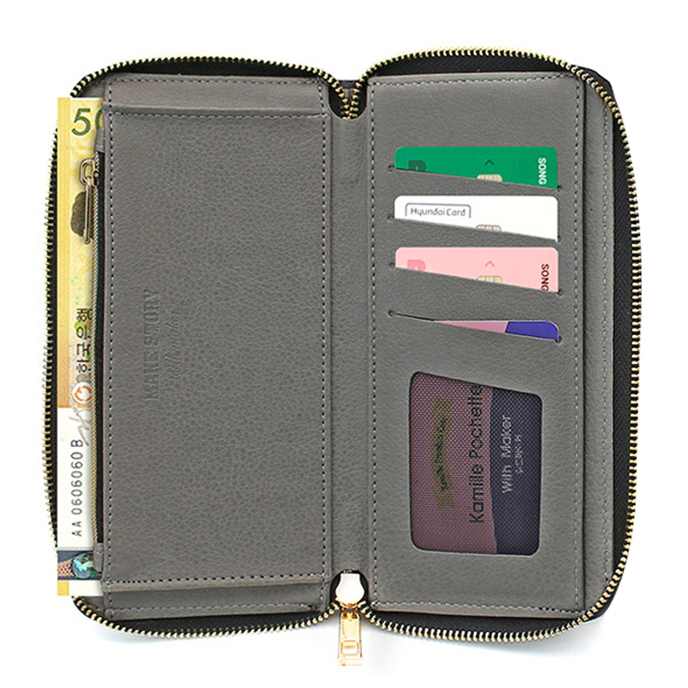 롱체인위크미 천연 소가죽 다이어리 지갑 케이스 레드와인, 갤럭시A25 - 상세 이미지 2