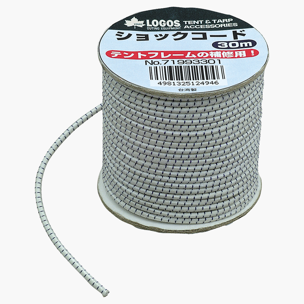 로고스 텐트 폴대 수리 로프 스트링 보수 탄성끈 고무줄 리페어 2.5mm, 30m, 화이트 제품 이미지