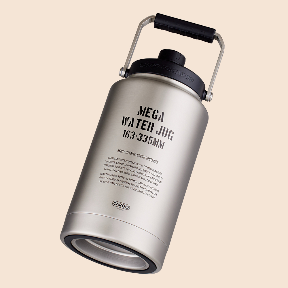 카고컨테이너 캠핑 워터 저그 얼음통 휴대용 텀블러 3.8L, 실버
