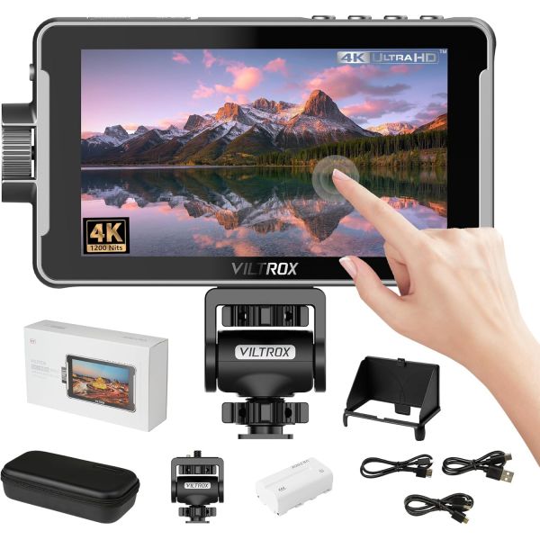 VILTROX DC550 라이트 터치 스크린 카메라 필드 모니터 4K HDMI 5.5인치 DSLR 1920X1080 입력 출력 3D 러트 비디오 피크 포커스... 