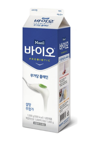 바이오 무가당 플레인(드링킹요거트) 1kg 카톤 매일유업 냉장 : 식재온