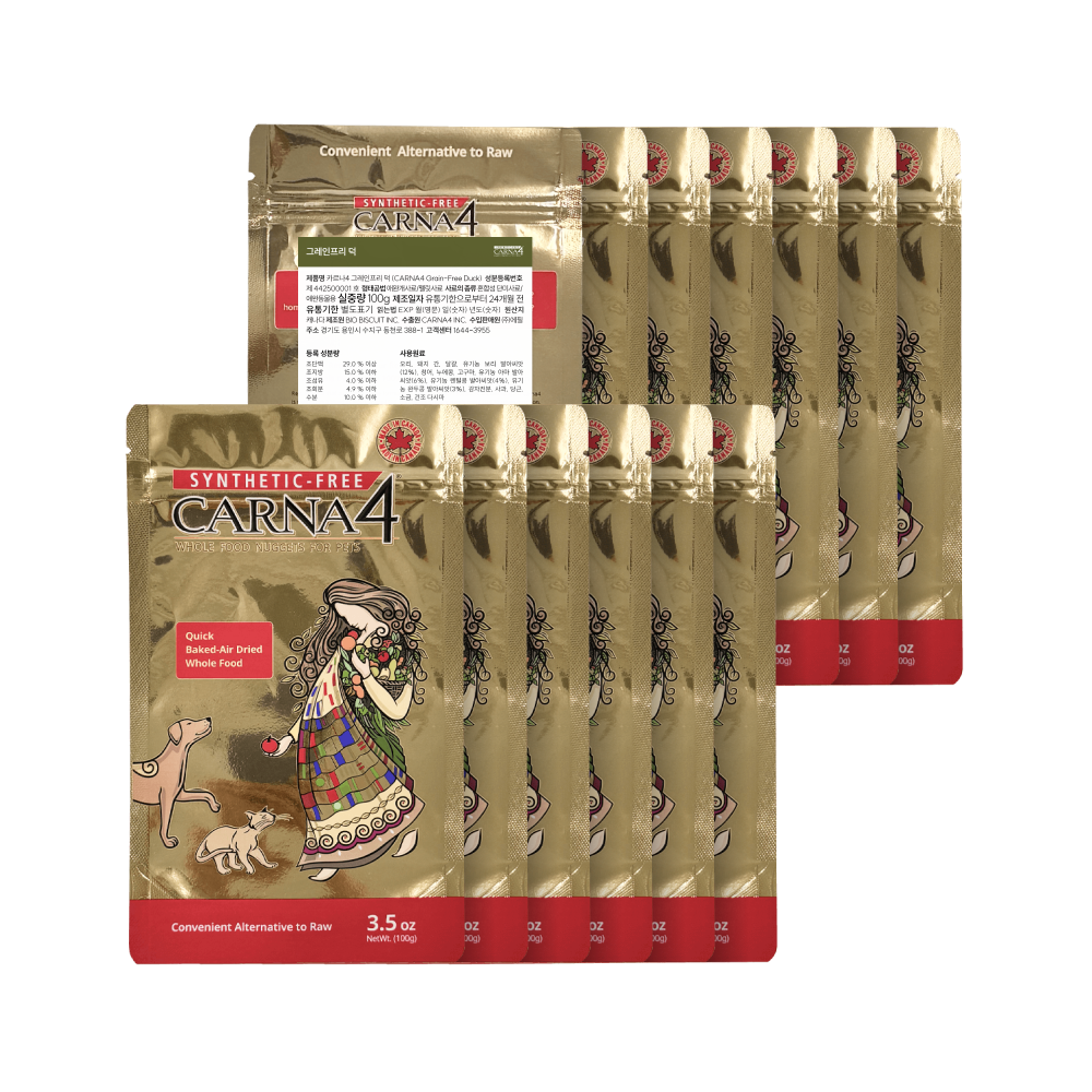 그레인프리 덕 카르나4 독 오븐베이크 에어드라이 강아지사료 오리고기, 100g, 13개