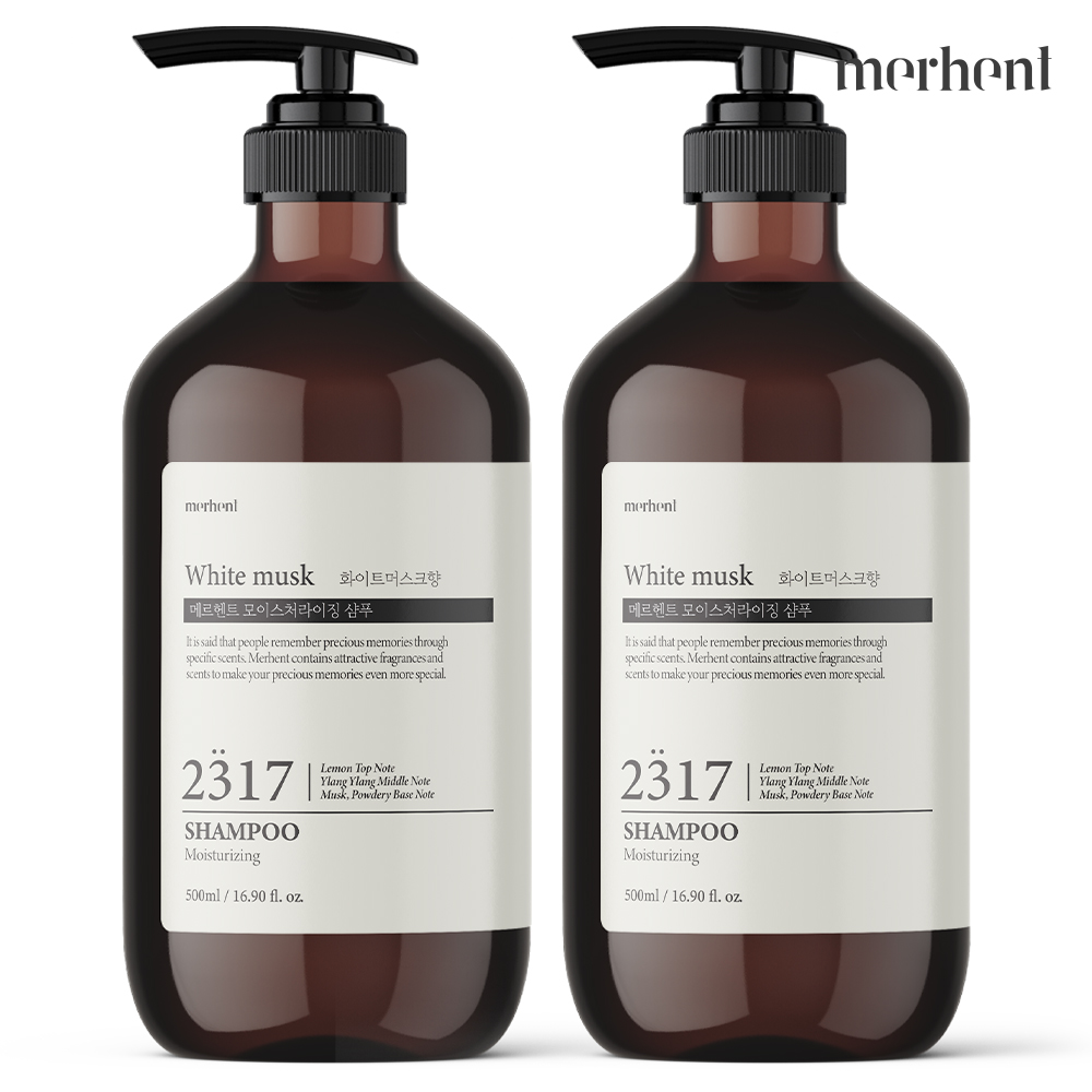 1+1 메르헨트 모이스처라이징 샴푸 500ml 화이트머스크향 약산성 두피 정수리냄새 - 메인 이미지