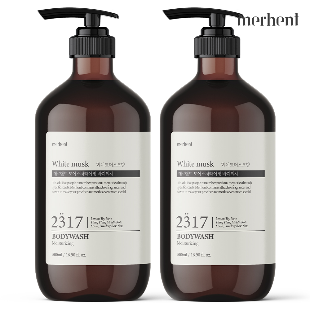 1+1 메르헨트 모이스처라이징 바디워시 500ml 화이트머스크향 약산성 향기좋은 샤워젤 - 상품 이미지