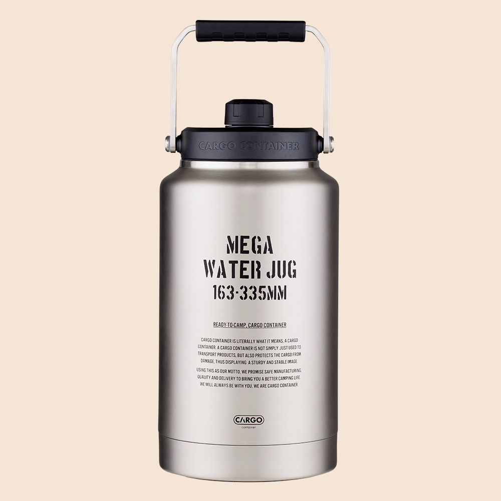 카고컨테이너 캠핑 워터 저그 얼음통 휴대용 텀블러 3.8L, 실버