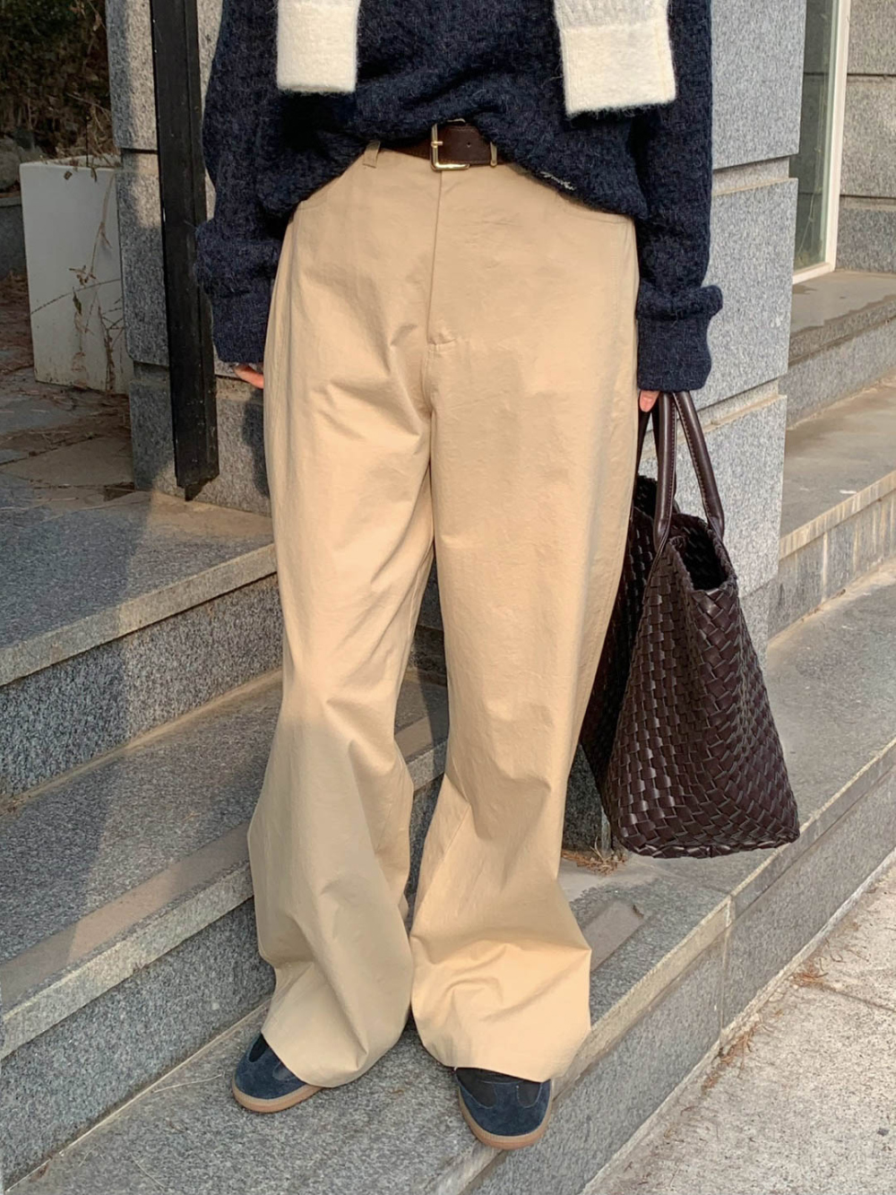 시그니처 포테이토 팬츠 일자 세미와이드 코튼 데일리 바지 2color 상세 이미지 28