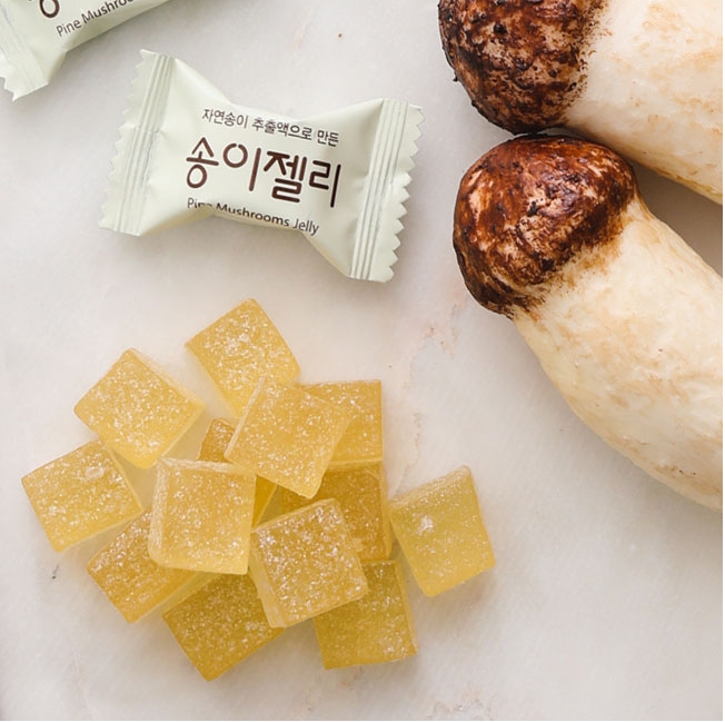 군것질거리 노인 간식 송이 버섯 젤리 자연산 봉화 할아버지 할머니 호박 잴리 사무실 캔틴