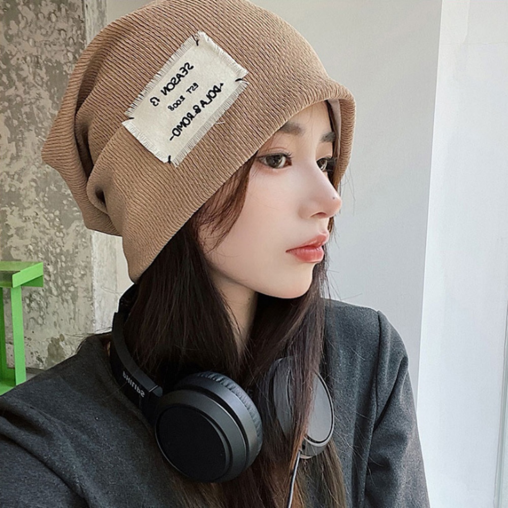 면소재 비니 사계절 데일리 라벨포인트 패션 스트레치 남녀공용 심플 : 히먼박스