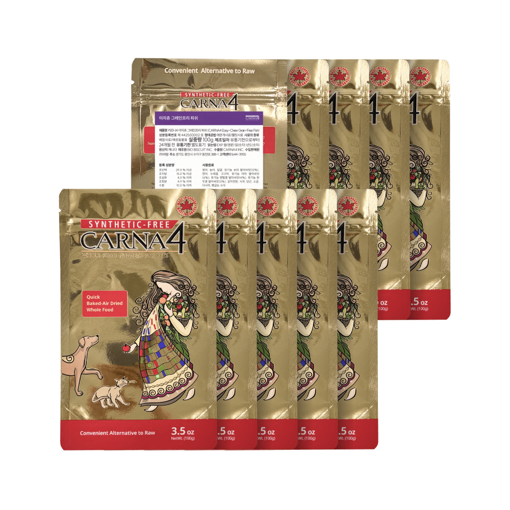 이지츄 피쉬 카르나4 독 오븐베이크 에어드라이 강아지사료 생선, 100g, 10개