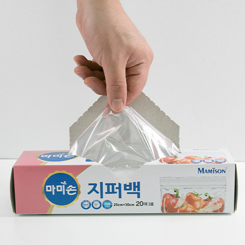 마미손 지퍼백 비닐 푸드저장팩 냉장 냉동 지퍼백 S(소형) 18x20cm, 20매, 2개 이미지 7