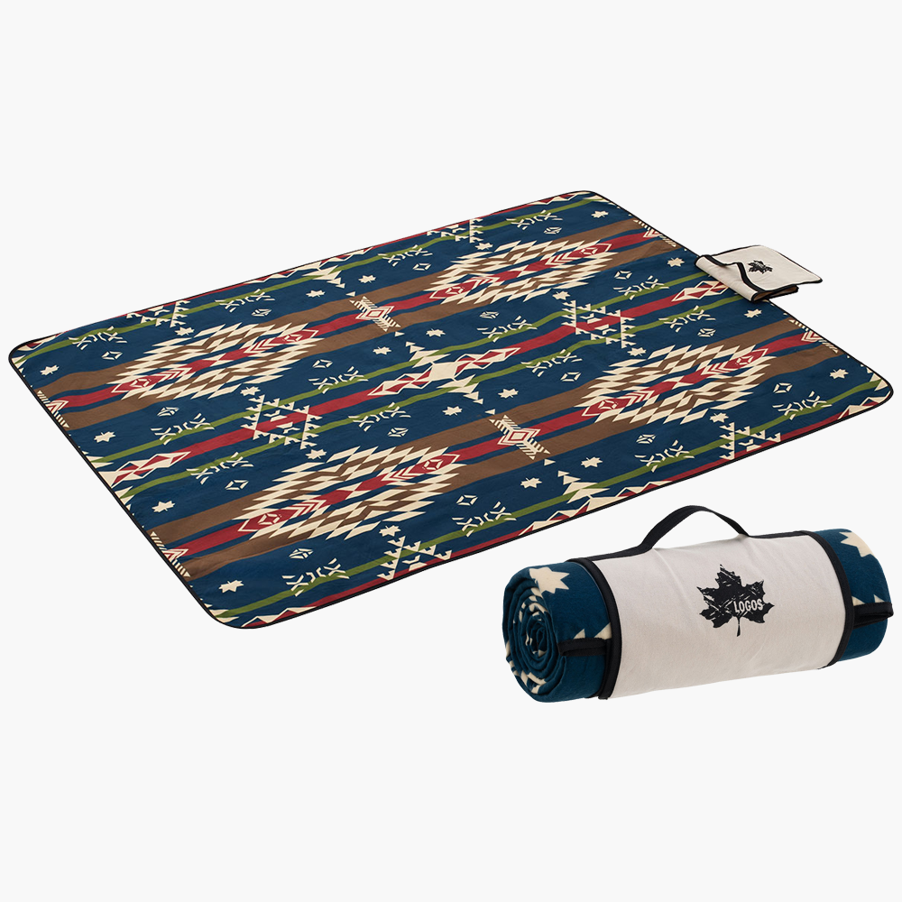 로고스 캠핑 돗자리 매트 카페트 이너 네이티브 플리스, 네이비